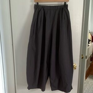 Black Crane Straight Draped Pants in Black M